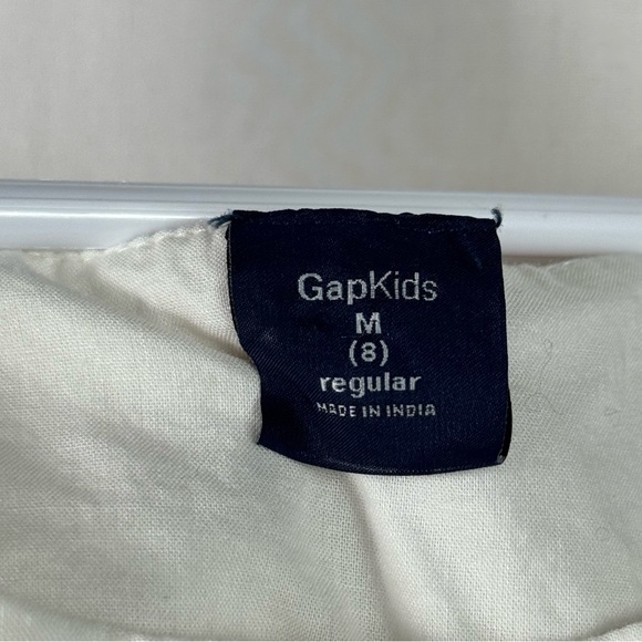 GapKids White Dress With Pom-Pom Embellishments Girls Size M - Picture 3 of 5